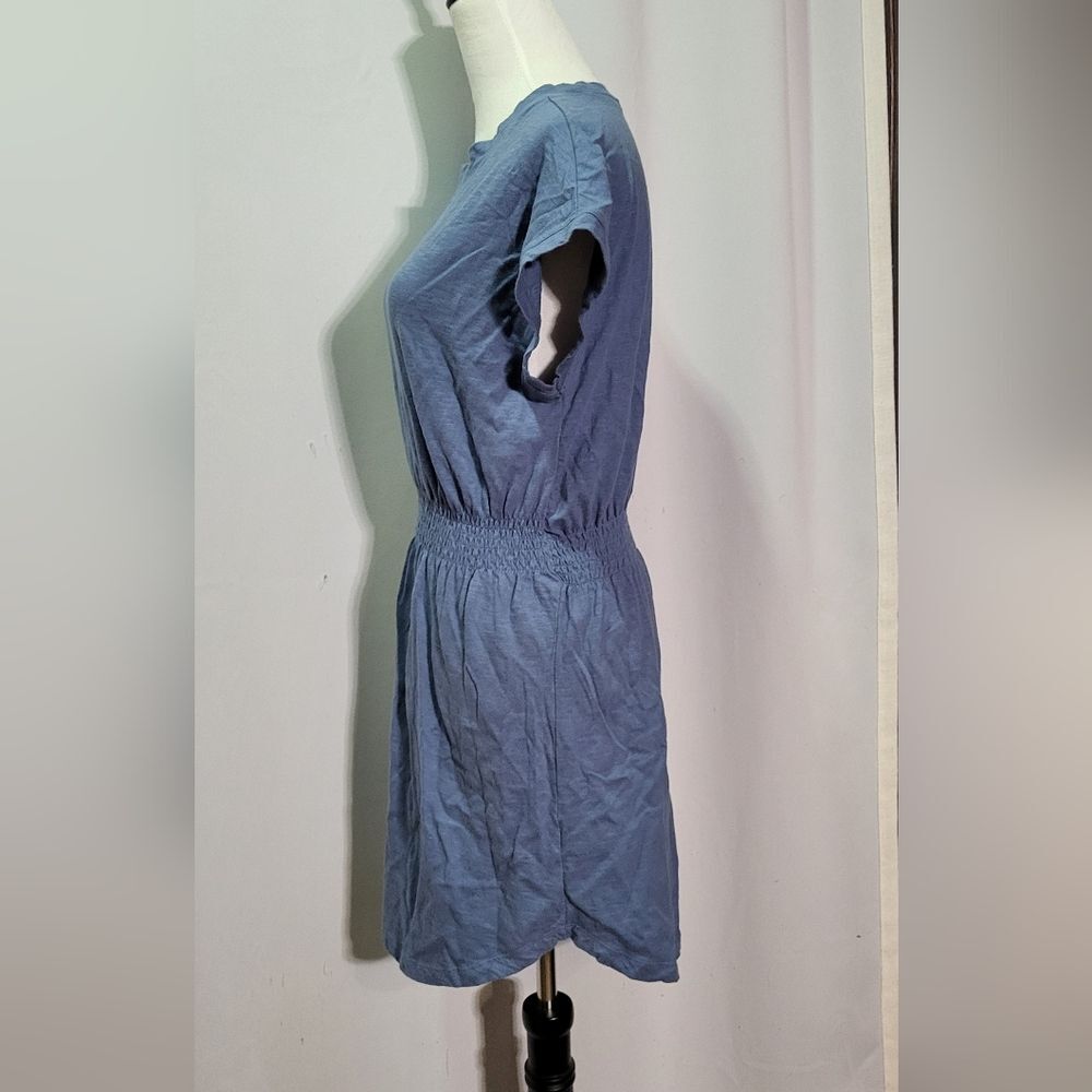 RD Style Women's Coronet Blue River Ruched Mini Short Sleeve Dress Size Medium - Picture 5 of 8